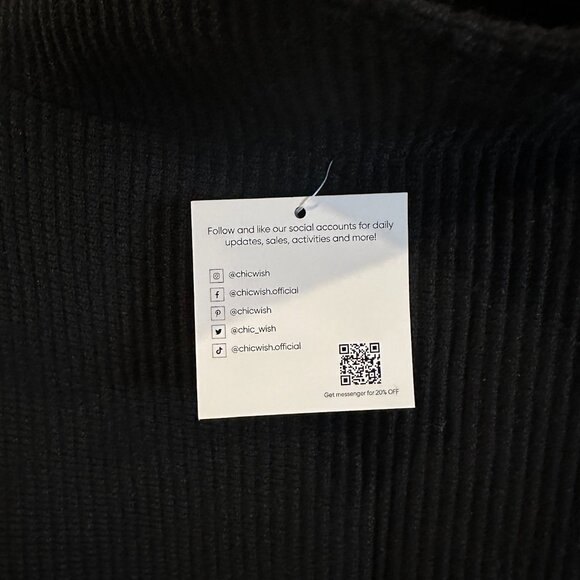 ChicWish Ribbed Turtleneck Sweater – Black – Size XL – NWT - Picture 3 of 3